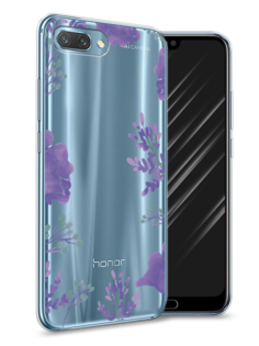 Чехол Awog на Honor 10 "Сиреневая цветочная рамка"