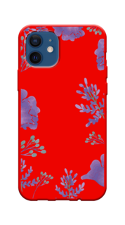 Чехол Awog на Apple iPhone 12 mini / Айфон 12 mini "Сиреневая цветочная рамка"
