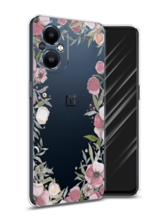 Чехол Awog на OnePlus Nord N20 5G / ВанПлас Норд N20 5G "Розовая цветочная рамка"