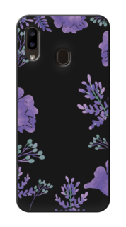 Чехол Awog на Samsung Galaxy A30/A20 "Сиреневая цветочная рамка"
