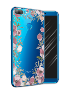 Чехол Awog на Honor 9 Lite "Розовая цветочная рамка"