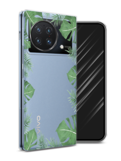 Чехол Awog на Vivo X Fold "Листья папоротника рамка"
