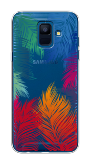 Чехол Awog на Samsung Galaxy A6 "Рамка из перьев"
