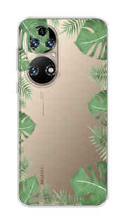 Чехол Awog на Huawei P50 "Листья папоротника рамка"