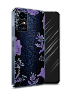Чехол Awog на Infinix Zero X Pro "Сиреневая цветочная рамка"