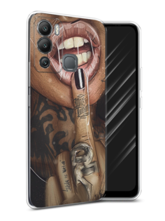 Чехол Awog на Infinix Hot 12i "Девушка с татуировками"