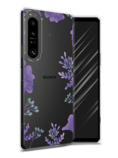 Чехол Awog на Sony Xperia 1 IV "Сиреневая цветочная рамка"
