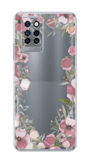 Чехол Awog на Infinix Note 10 Pro "Розовая цветочная рамка"