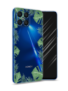 Чехол Awog на Honor X8 "Листья папоротника рамка"