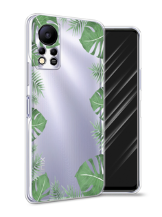 Чехол Awog на Infinix HOT 11S NFC "Листья папоротника рамка"