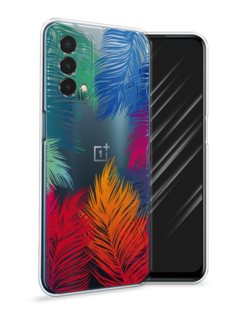 Чехол Awog на OnePlus Nord N200 5G / ВанПлас Nord N200 5G "Рамка из перьев"