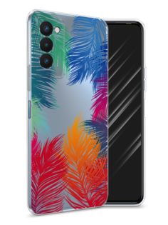 Чехол Awog на Tecno Camon 18P "Рамка из перьев"
