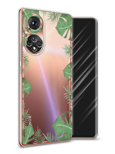 Чехол Awog на Honor 50 "Листья папоротника рамка"
