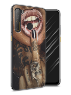 Чехол Awog на HTC Desire 20 Pro / Эйчтиси Дизайр 20 Pro "Девушка с татуировками"