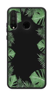 Чехол Awog на Huawei P30 Lite "Листья папоротника рамка"