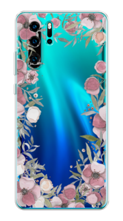 Чехол Awog на Huawei P30 Pro "Розовая цветочная рамка"