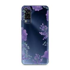 Чехол Awog на Vivo Y53s 4G "Сиреневая цветочная рамка"