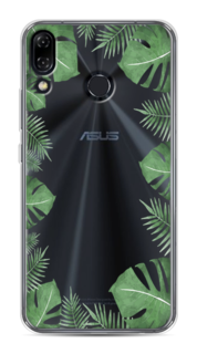 Чехол Awog на Asus Zenfone 5Z ZS620KL "Листья папоротника рамка"