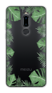 Чехол Awog на Meizu M8 "Листья папоротника рамка"