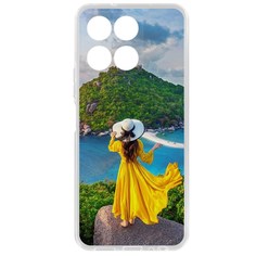 Чехол-накладка Krutoff Clear Case Платье летнее женское для Honor X6a