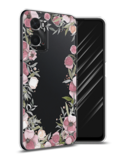 Чехол Awog на Oppo A36 "Розовая цветочная рамка"