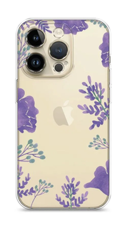 Чехол Awog на Apple iPhone 14 Pro / Айфон 14 Про "Сиреневая цветочная рамка"