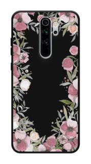 Чехол Awog на Xiaomi Redmi Note 8 Pro "Розовая цветочная рамка"