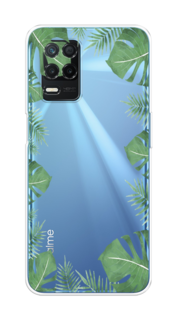 Чехол Awog на Realme 8 5G/Narzo 30 5G "Листья папоротника рамка"
