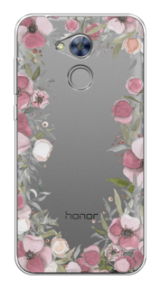 Чехол Awog на Honor 6A "Розовая цветочная рамка"
