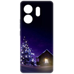 Чехол-накладка Krutoff Soft Case Зимний домик для INFINIX Zero 30 4G черный
