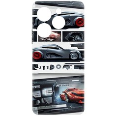 Чехол-накладка Krutoff Soft Case Гаражный постер для INFINIX Hot 40 черный