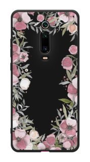 Чехол Awog на Xiaomi Redmi K20/K20 Pro/Mi 9T/9T Pro "Розовая цветочная рамка"