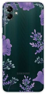 Чехол Awog на Samsung Galaxy A04 / Самсунг A04 "Сиреневая цветочная рамка"