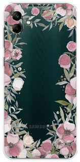 Чехол Awog на Samsung Galaxy A04 / Самсунг A04 "Розовая цветочная рамка"