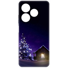 Чехол-накладка Krutoff Soft Case Зимний домик для INFINIX Smart 8 черный