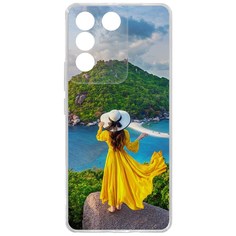 Чехол-накладка Case Платье летнее женское для Vivo T2 Krutoff