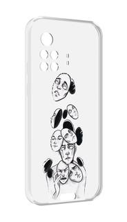 Чехол MyPads человек с разными масками для Blackview BV9200 противоударный