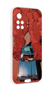 Чехол MyPads машина мчится с дымком для Blackview BV9200 противоударный