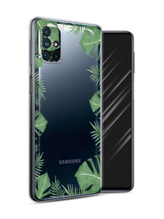 Чехол Awog на Samsung Galaxy M31s / Самсунг M31s "Листья папоротника рамка"