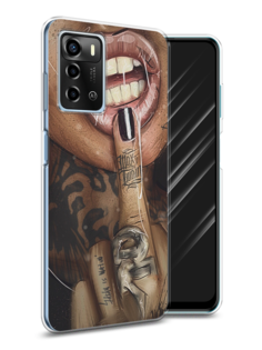 Чехол Awog на ZTE Blade V40 Vita / ЗТЕ Блэйд V40 Vita "Девушка с татуировками"