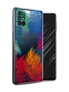 Чехол Awog на Samsung Galaxy M31s / Самсунг M31s "Рамка из перьев"
