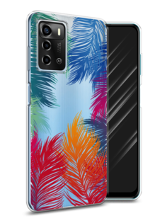 Чехол Awog на ZTE Blade V40 Vita / ЗТЕ Блэйд V40 Vita "Рамка из перьев"