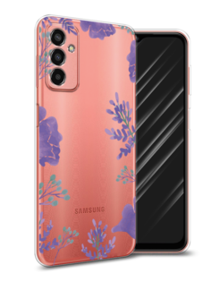 Чехол Awog на Samsung Galaxy M13 / Самсунг M13 "Сиреневая цветочная рамка"