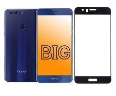 Защитное стекло для Honor 8 с черной рамкой BIG