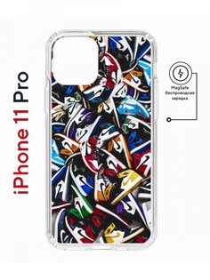 Чехол на iPhone 11 Pro MagSafe с принтом Kruche Print Кроссовки Nike Air с магнитом КruЧЕ