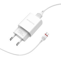 Сетевое зарядное устройство Borofone BA20A2.1A lightning - usb 1xUSB 1 А белый