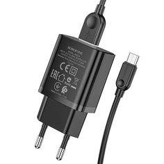 Сетевое зарядное устройство Borofone BA52A micro usb - usb 1xUSB 2.1 А черный