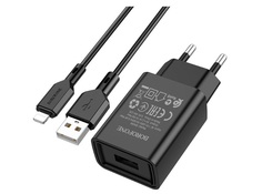 Сетевое зарядное устройство Borofone lightning - usb type-c 1xUSB Type-C 2.1 А черный