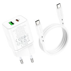 Сетевое зарядное устройство Borofone BN7 type-c - usb 2xUSB Type-C 21 А белый