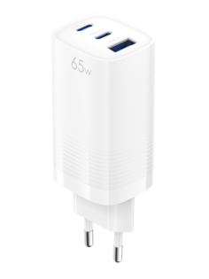 Сетевое зарядное устройство Olmio PD 65Ws 1xUSB, 2xUSB Type-C 0 А белый